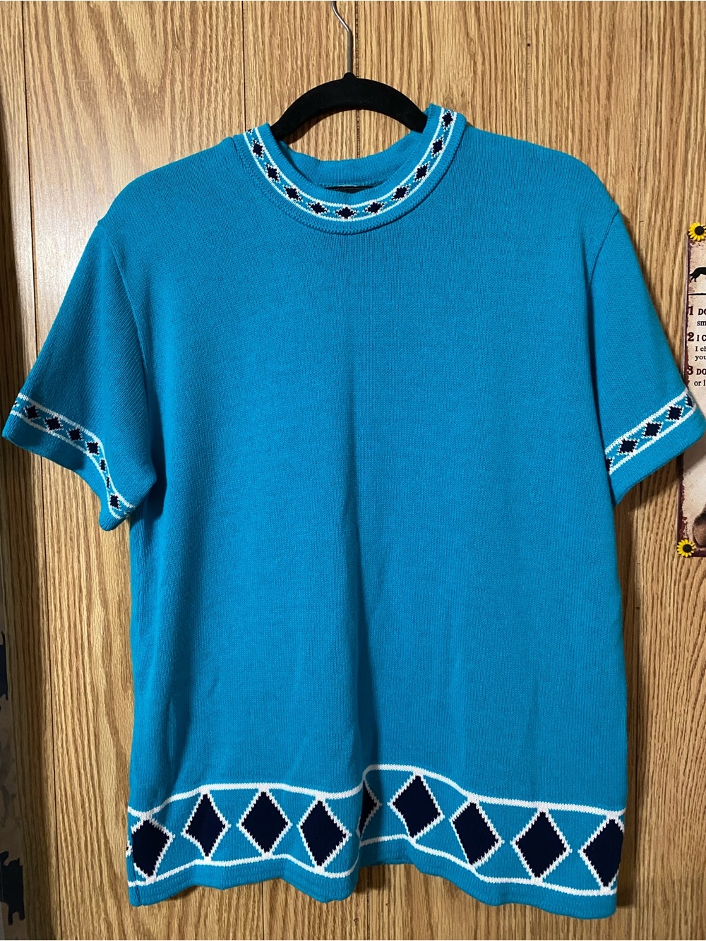 Southern Lady Women’s Vintage Acrylic Short Sleeve Sweater Size L Made In USA